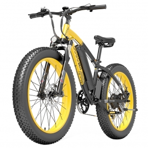 yellow fat tire bike